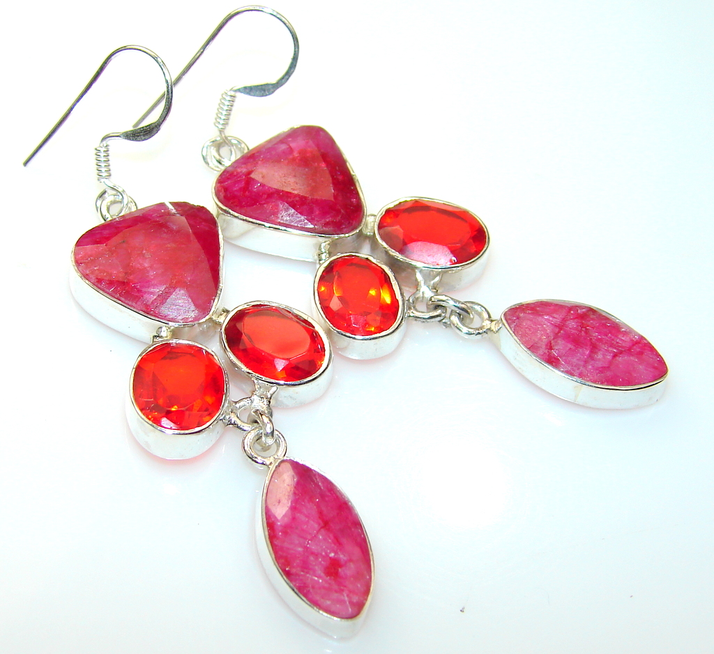 Lovely Ruby Sterling Silver earrings