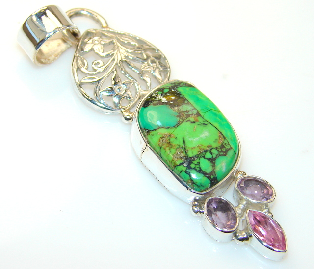 Azure Fruit Turquoise Sterling Silver Pendant