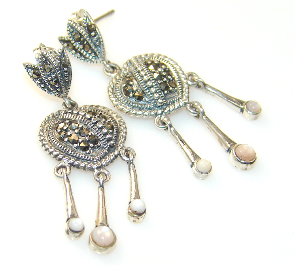 Party Time Marcasite Sterling Silver Earrings