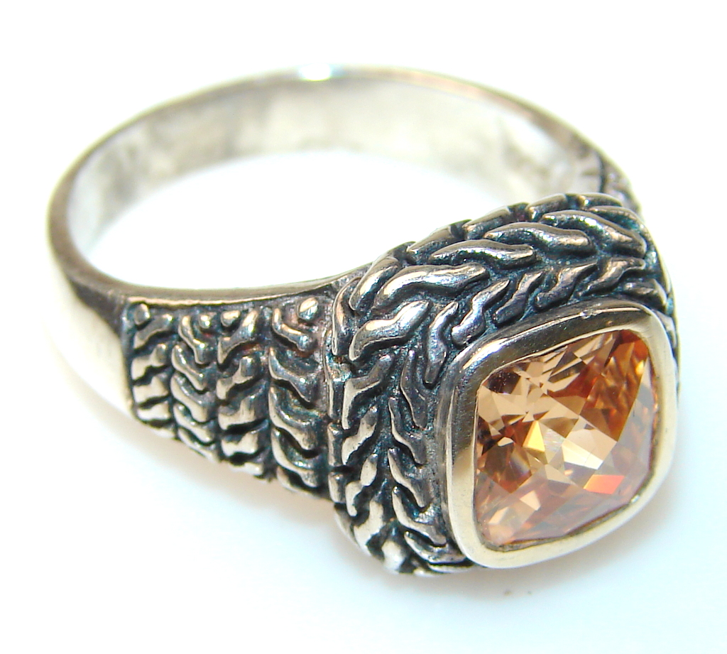 Basics Golden Topaz Sterling Silver Ring s. 9