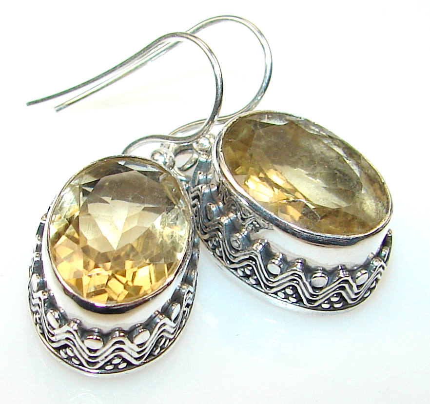 Chennai Sun Citrine Sterling Silver Earrings