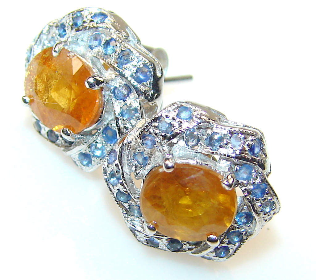 Great Golden Sapphire Sterling Silver earrings