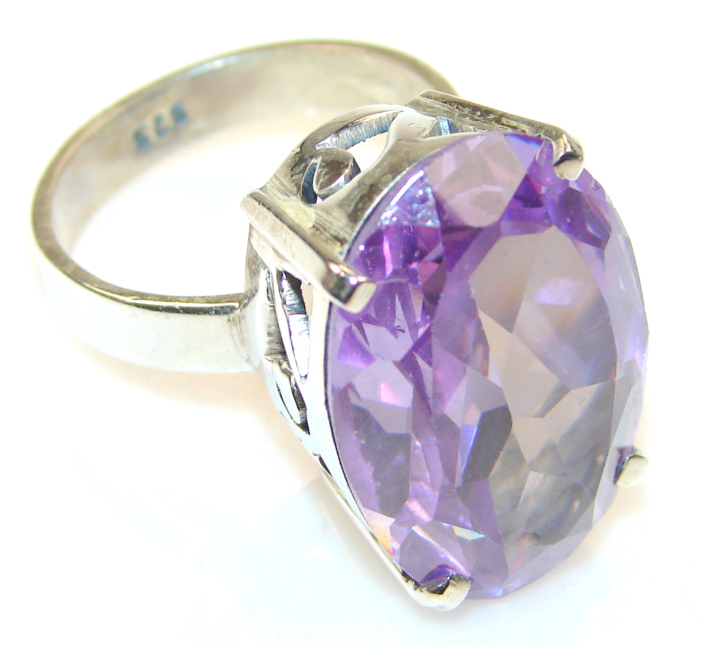 Beautiful Purple Magic Topaz Sterling Silver ring; s 8
