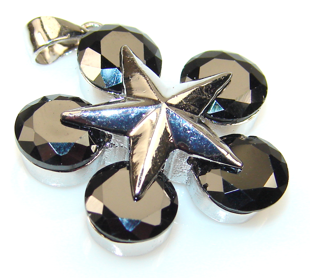 Delicate Black Onyx Sterling Silver Pendant