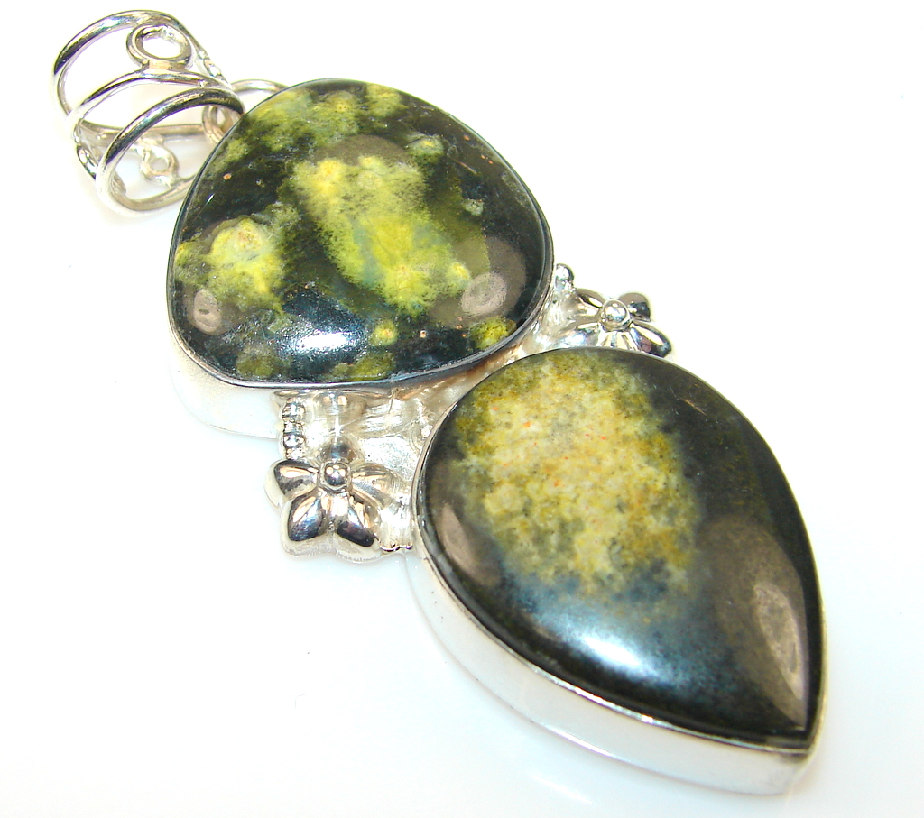 Amazing Bumble Bee Jasper Sterling Silver Pendant