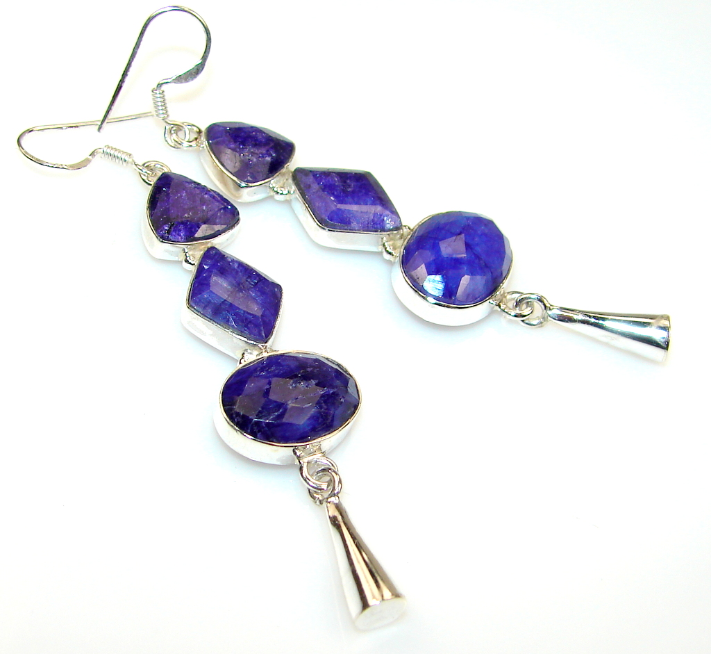Beautiful Sapphire Sterling Silver earrings