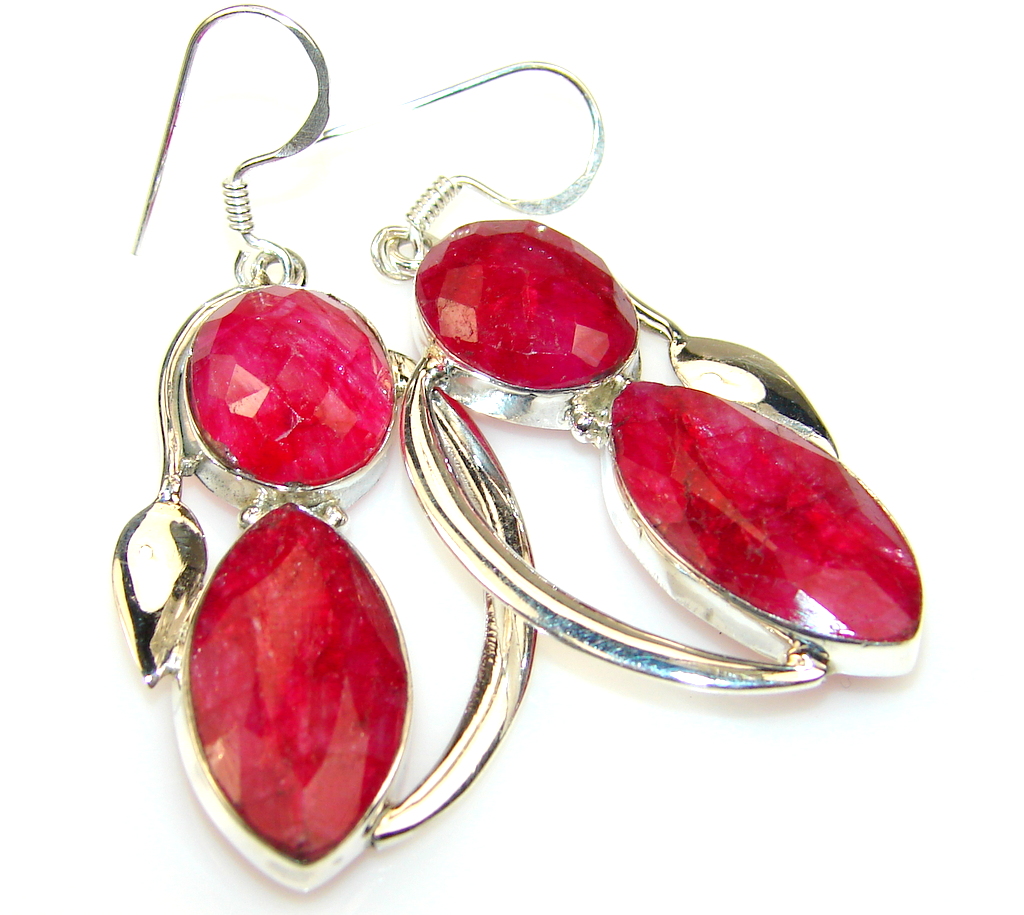 Lovely Ruby Sterling Silver earrings