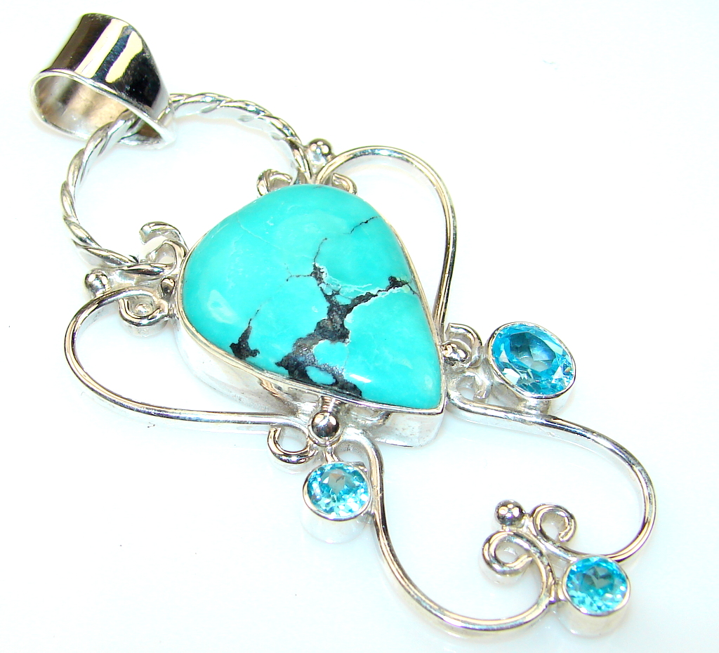 Amazing Turquoise Sterling Silver Pendant