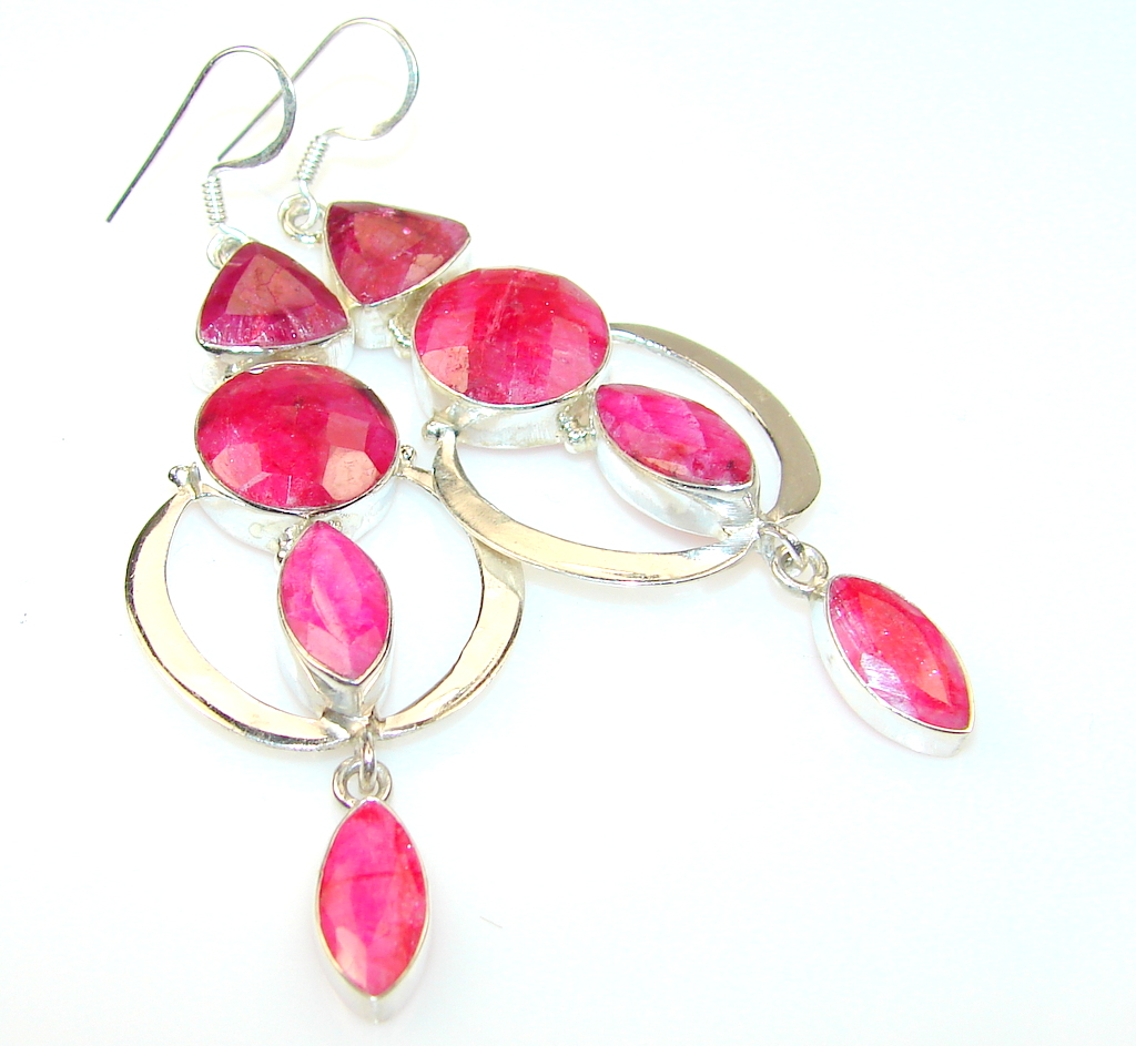 Beautiful Ruby Sterling Silver earrings