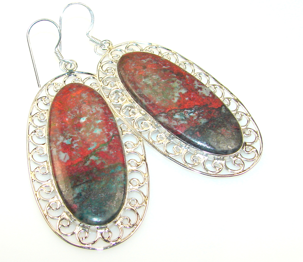 Red Sunset Sonora Jasper Sterling Silver earrings