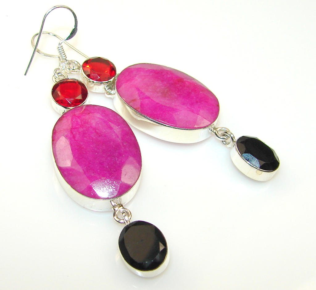 Beautiful Ruby Sterling Silver earrings