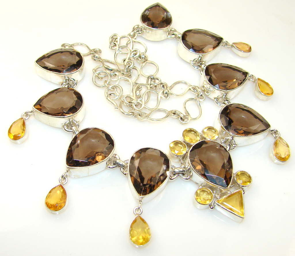 Before Time Smoky Topaz Sterling Silver necklace