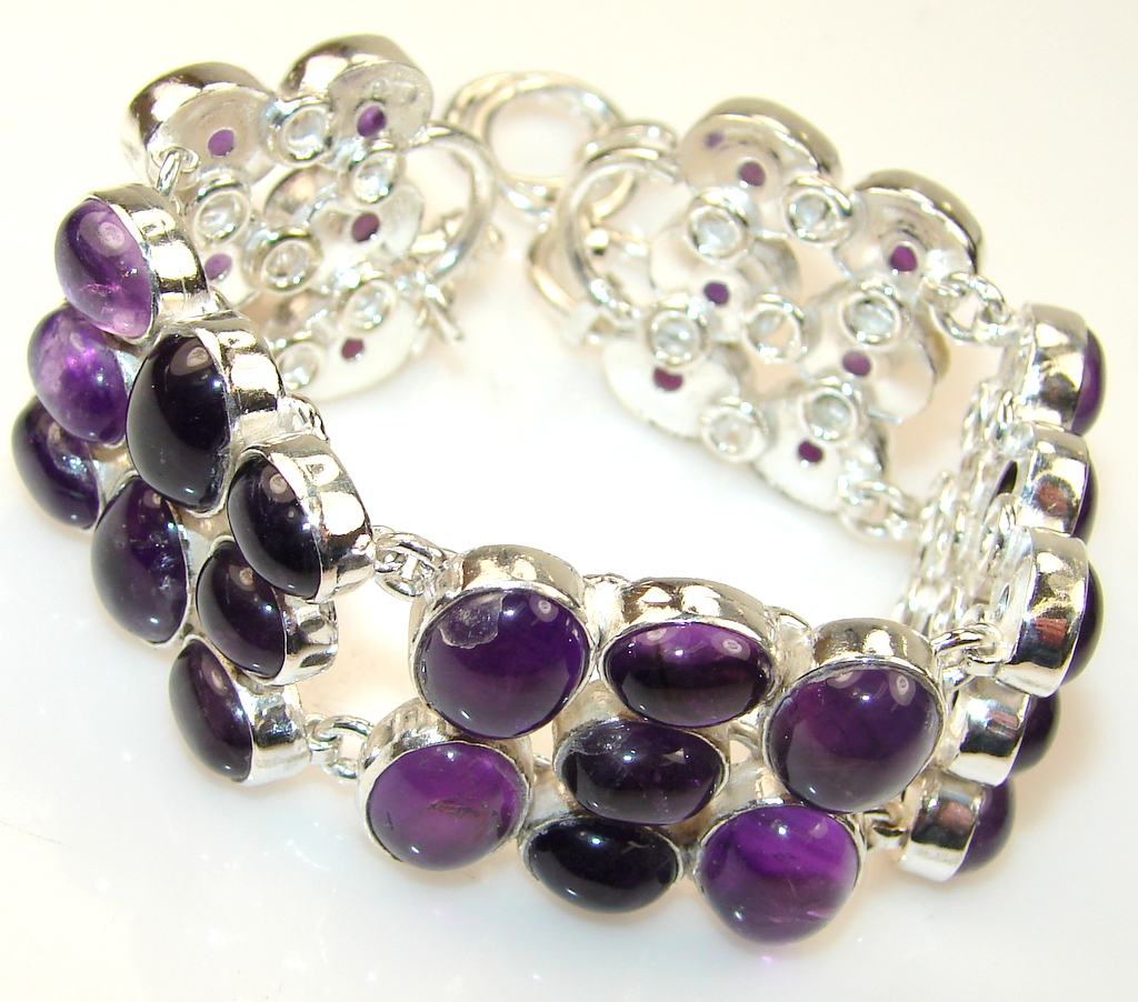Fresh African Amethyst Sterling Silver Bracelet