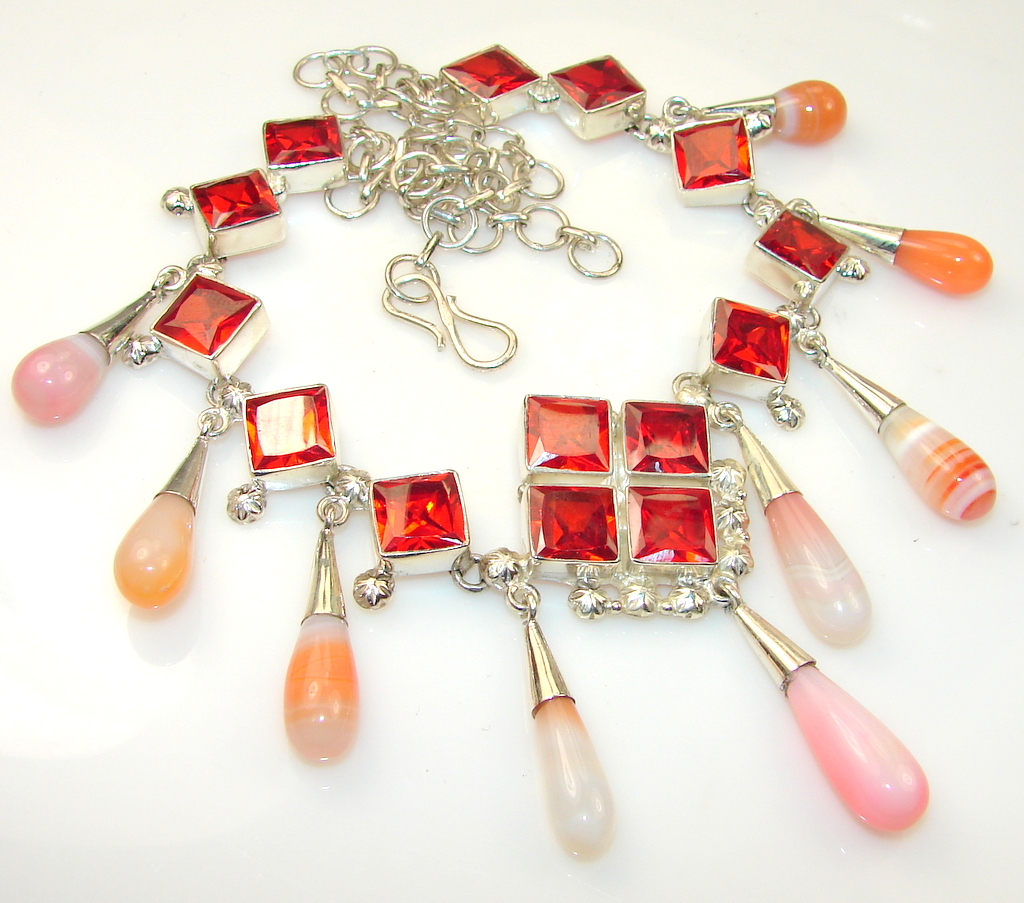 Fabulous Color Of Agate Sterling Silver necklace
