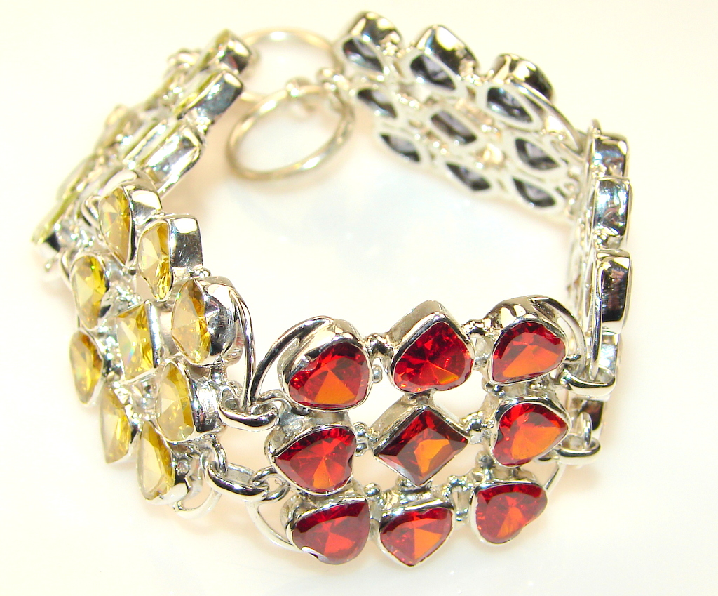Secret Multicolor Quartz Sterling Silver Bracelet