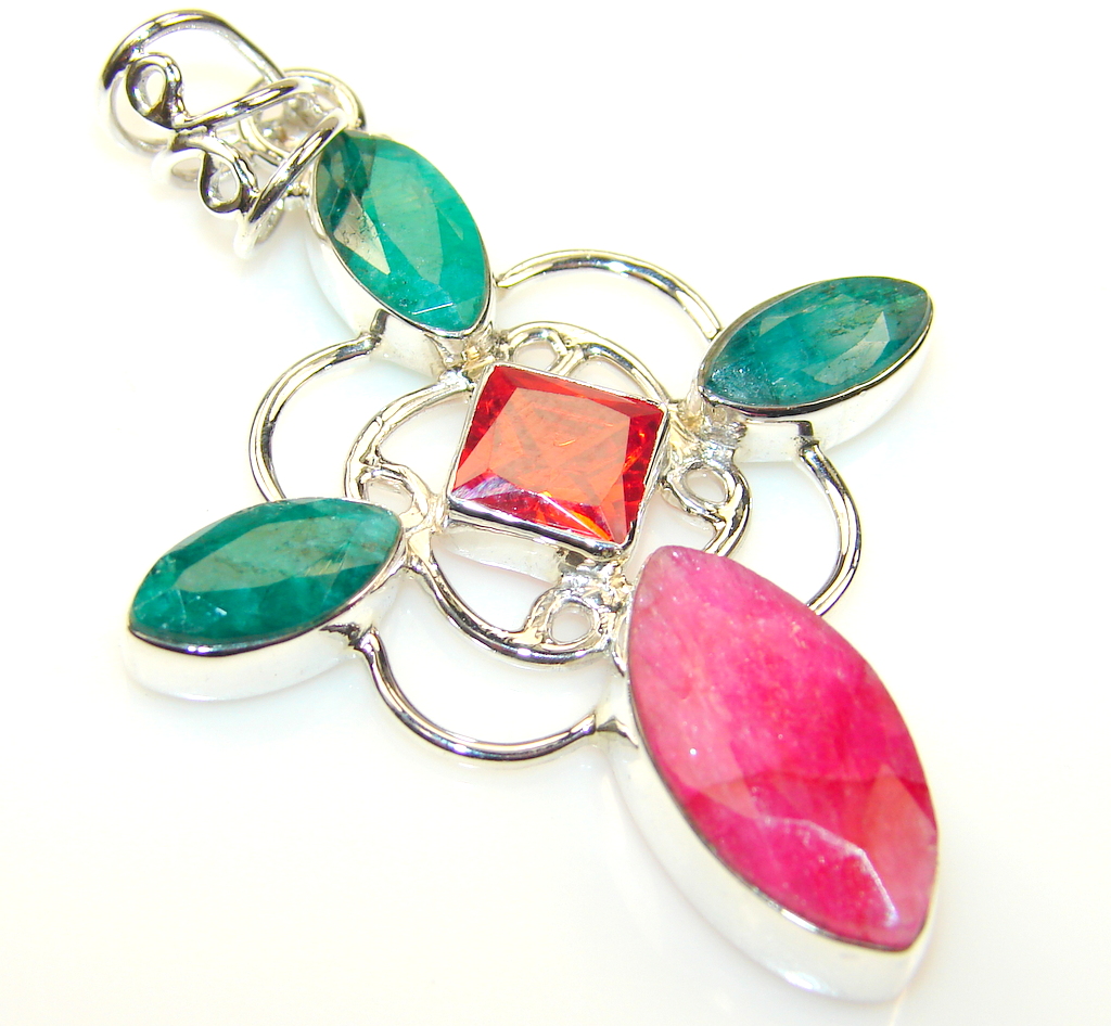 Empress Ruby Sterling Silver Pendant
