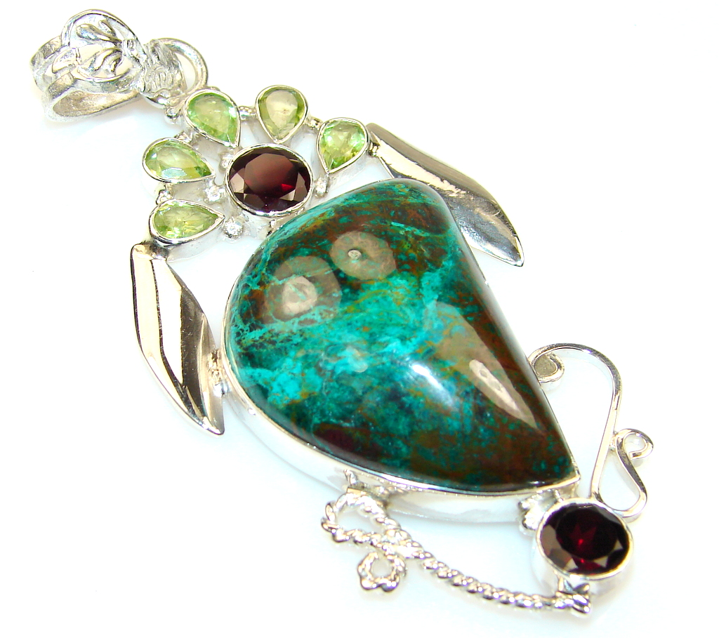 Empress Chrysocolla Sterling Silver pendant