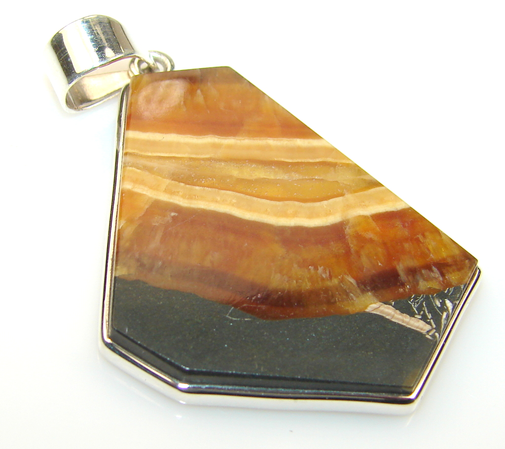 Fabulous Honey Onyx Sterling Silver Pendant