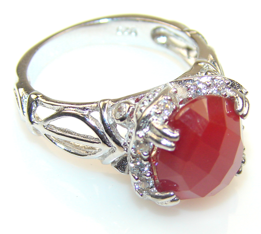 Beautiful Carnelian Sterling Silver ring s. 6 1/4