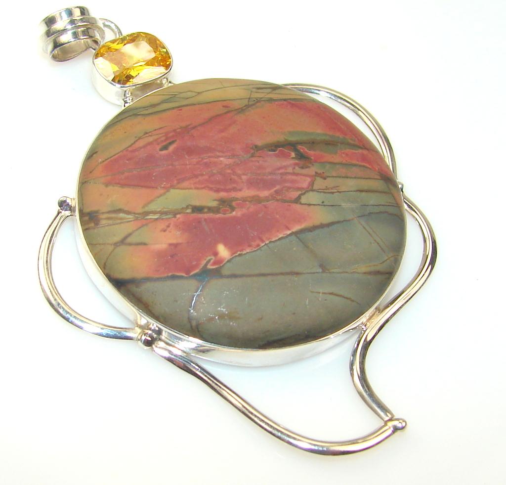Beauty Matte Noreena Jasper Sterling Silver Pendant