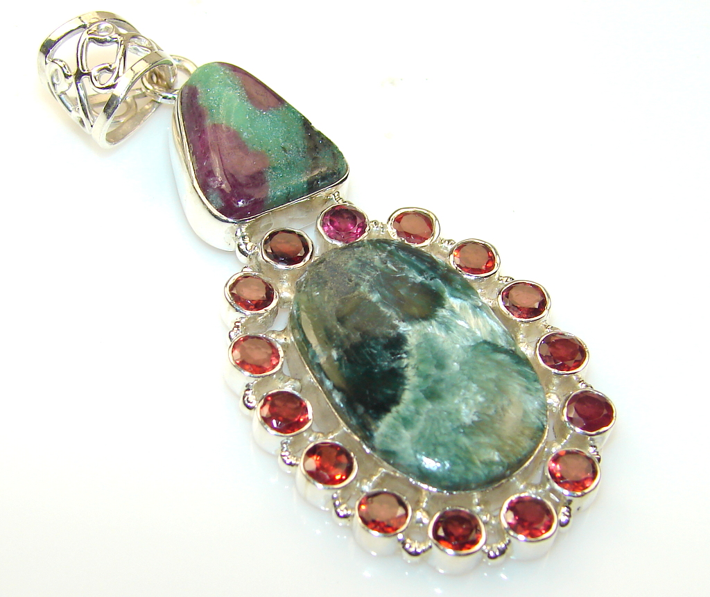 Secret Ruby in Zoisite Sterling Silver Pendant