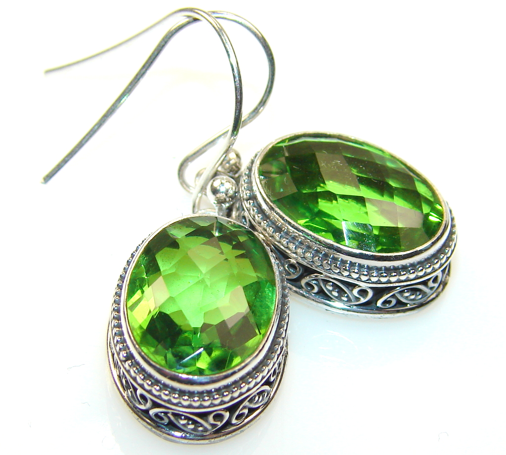 Basics Green Quartz Sterling Silver earrings