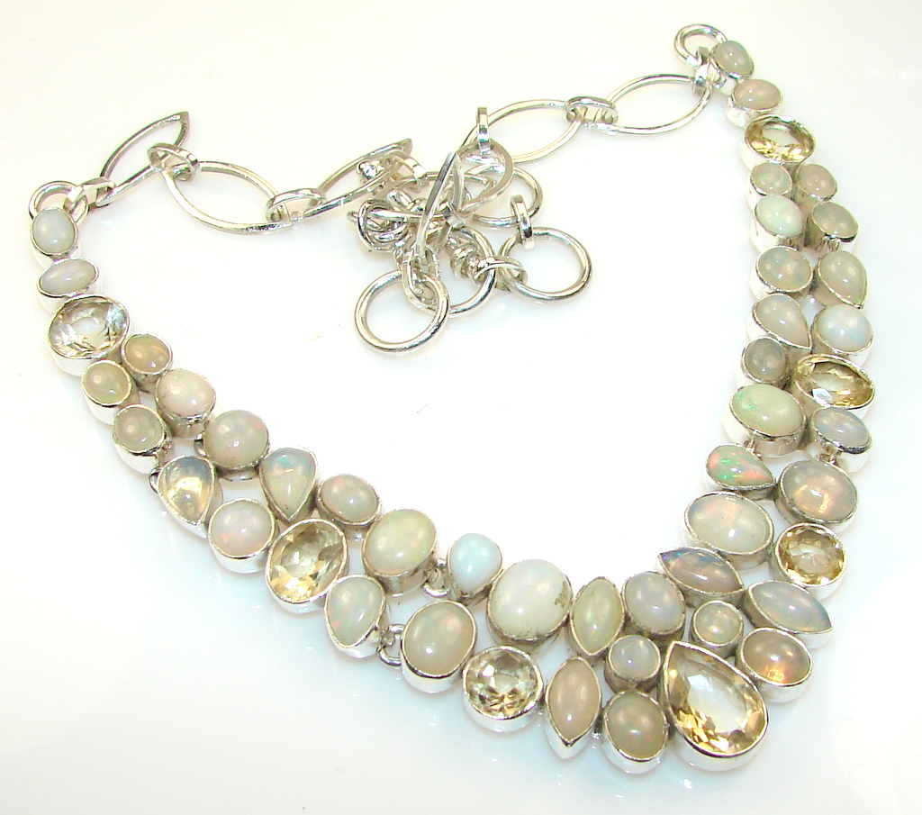 Weaving Light Citrine Sterling Silver necklace