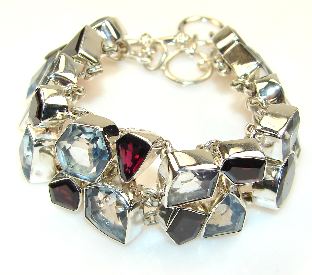 Awesome Tanzanite Quartz Sterling Silver Bracelet