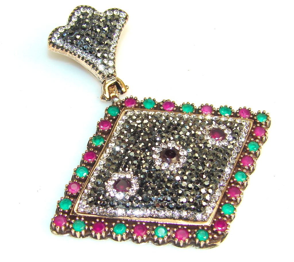 Big!! Stylish Design Of Ruby Sterling Silver Pendant