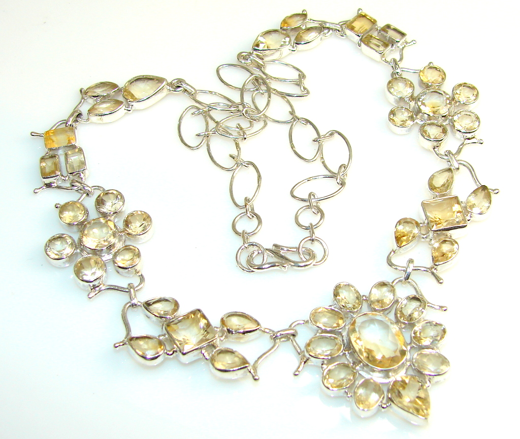 Light SunShine Citrine Sterling Silver necklace