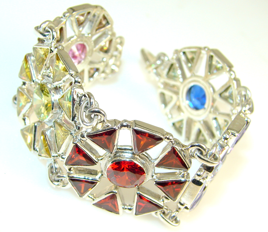 Fiesta Multicolor Quartz Sterling Silver Bracelet