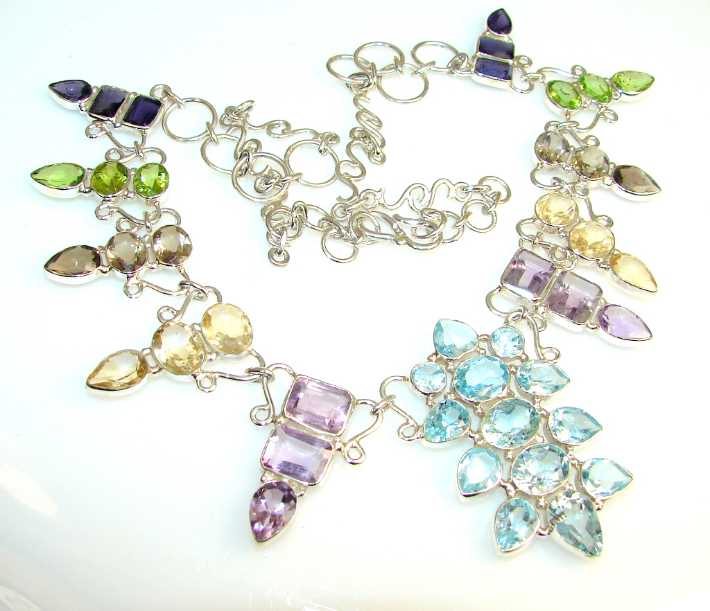 Delicate Swiss Blue Topaz Sterling Silver necklace