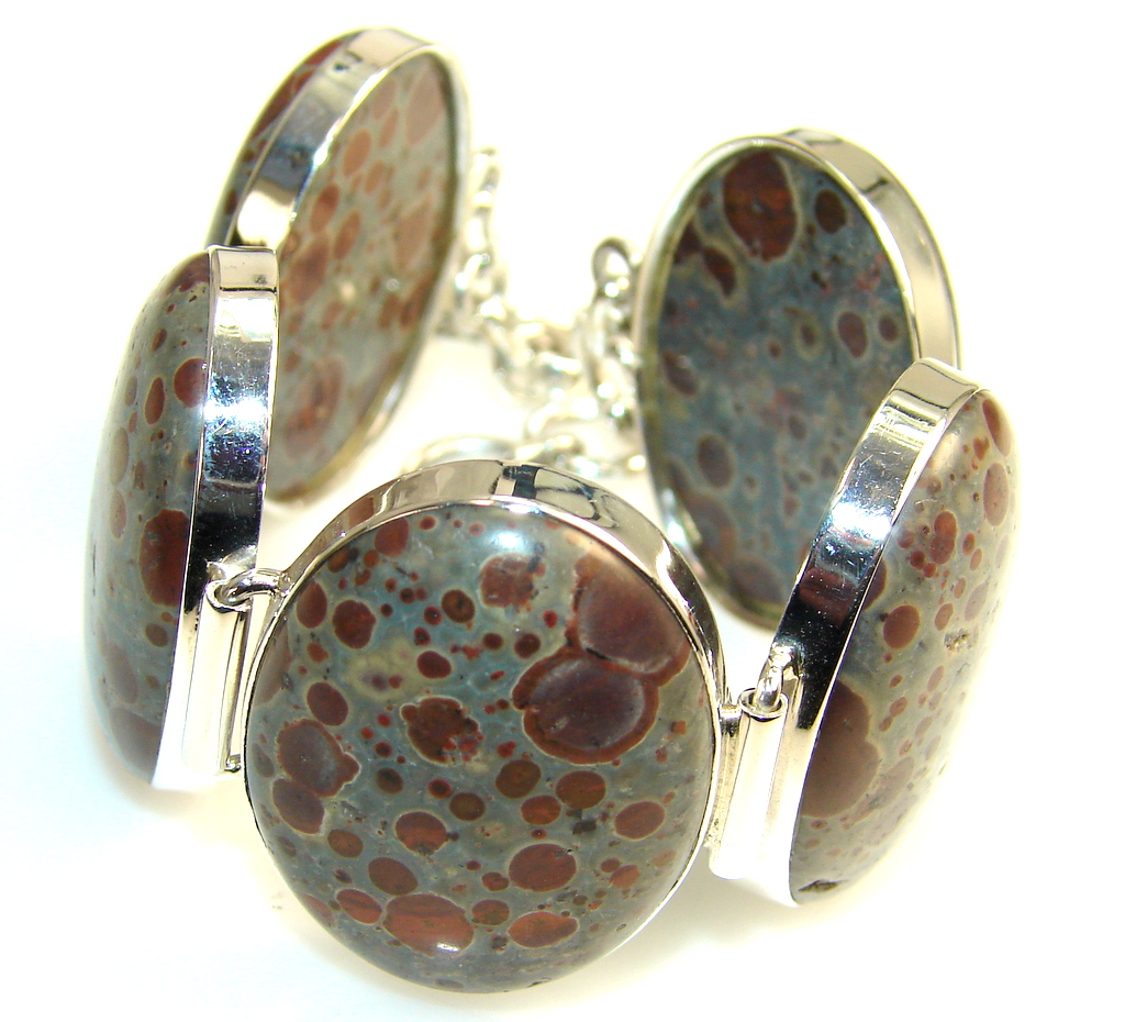 Evening Tide Polka Pot Agate Sterling Silver Bracelet