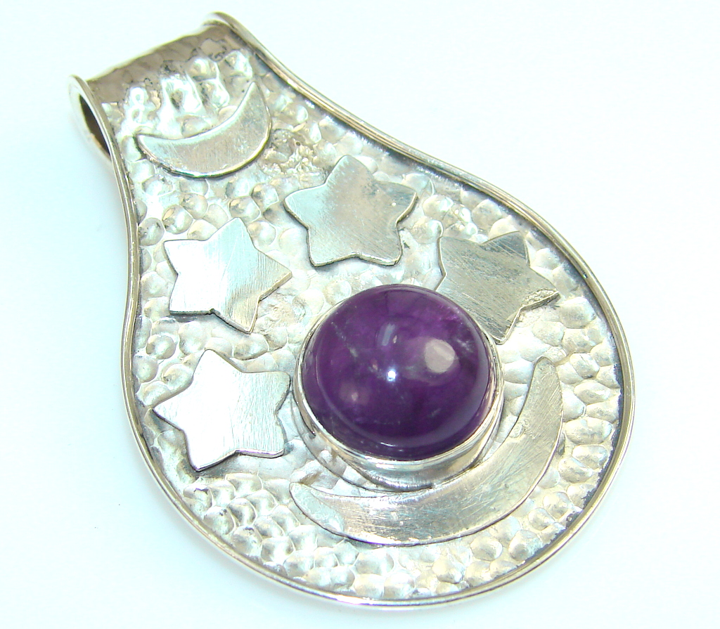 Amazing Purple Amethyst Sterling Silver Pendant