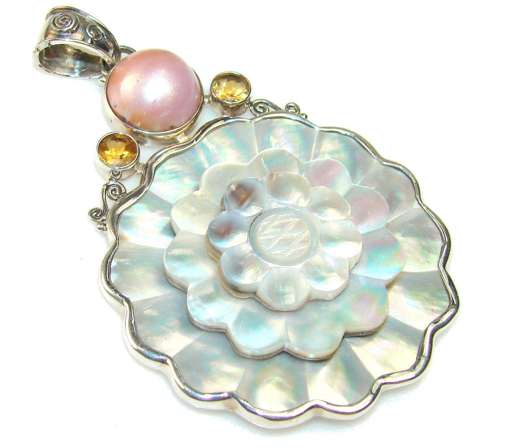 Big!! Amazing Blister Pearl Sterling Silver pendant