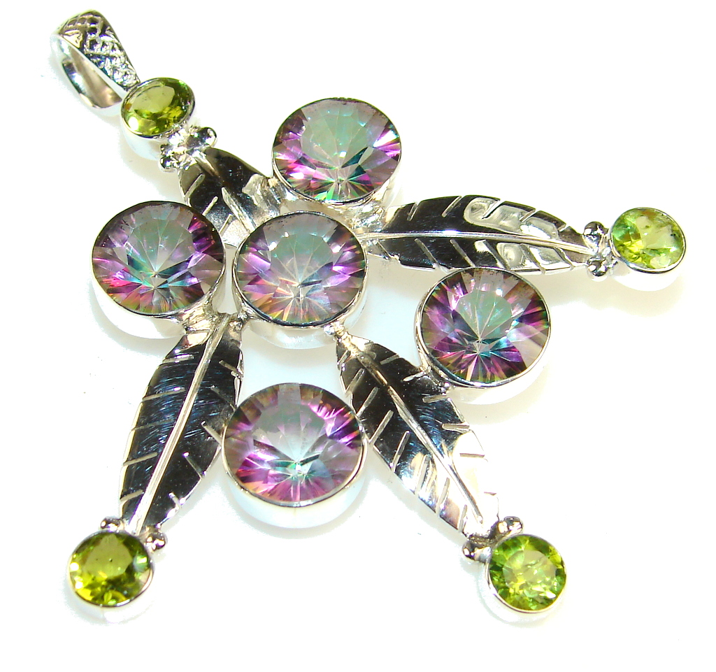 Amazing Magic Topaz Sterling Silver Pendant