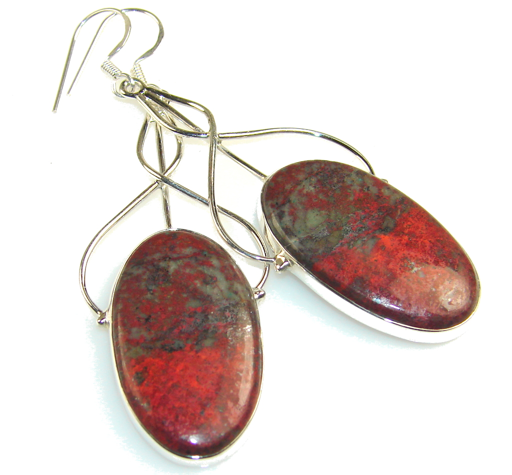 Beauty Red Sonora Jasper Sterling Silver earrings