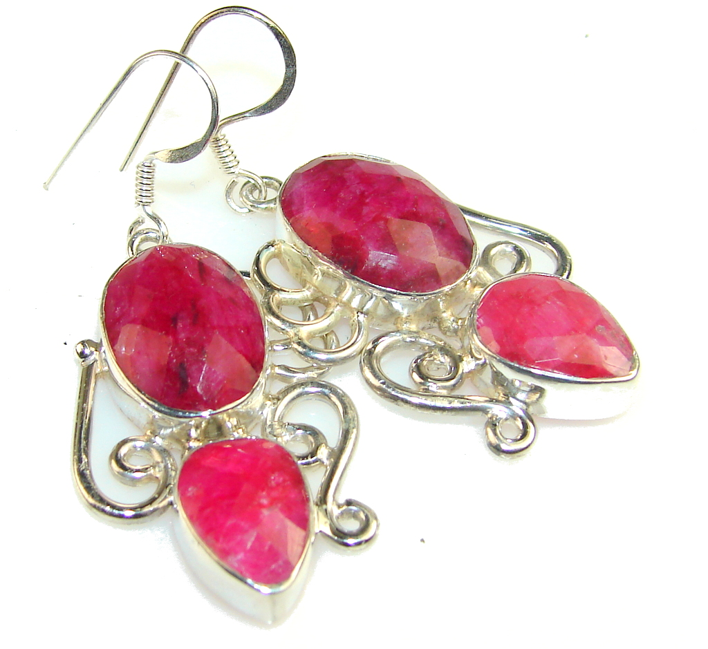Love's Success Pink Ruby Sterling Silver earrings
