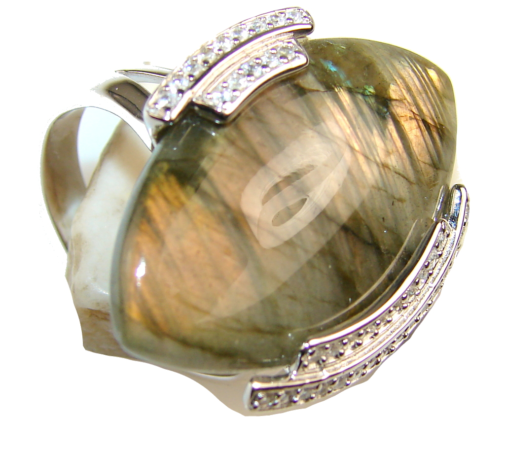 Awesome Color Of Labradorite Sterling Silver Ring s. 11 1/4