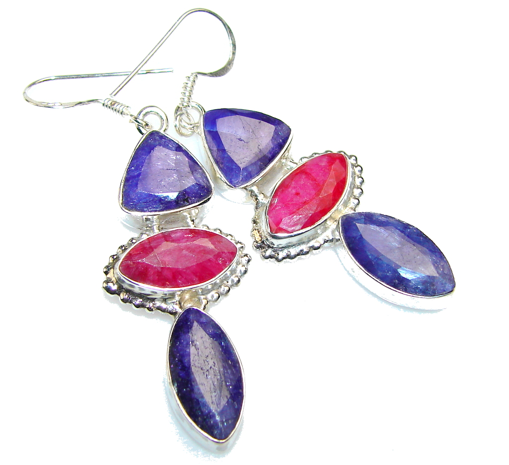 Great Blue Sapphire Sterling Silver earrings