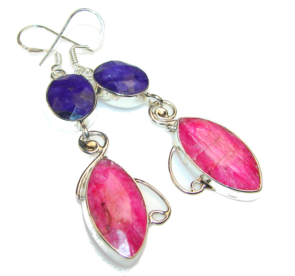 Secret Pink Ruby Sterling Silver earrings