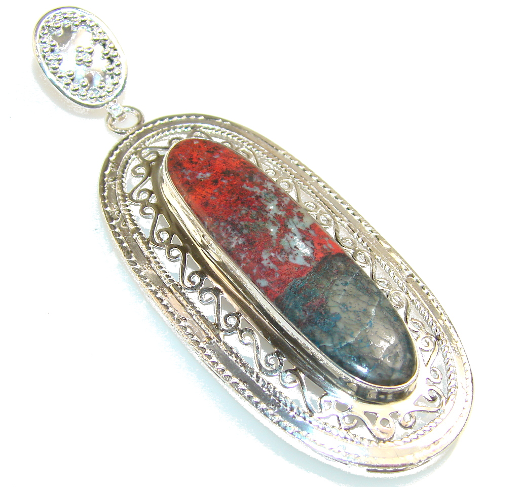 Beauty Red Sonora Jasper Sterling Silver Pendant