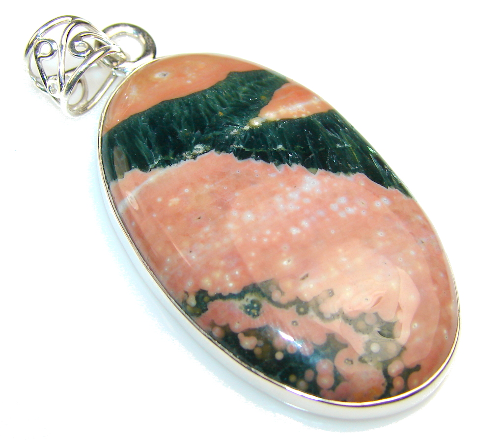 Beauty Ocean Jasper Sterling Silver Pendant