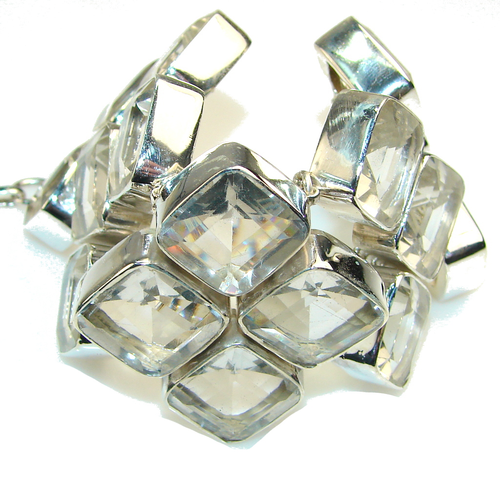Empress Created White Topaz Sterling Silver Bracelet