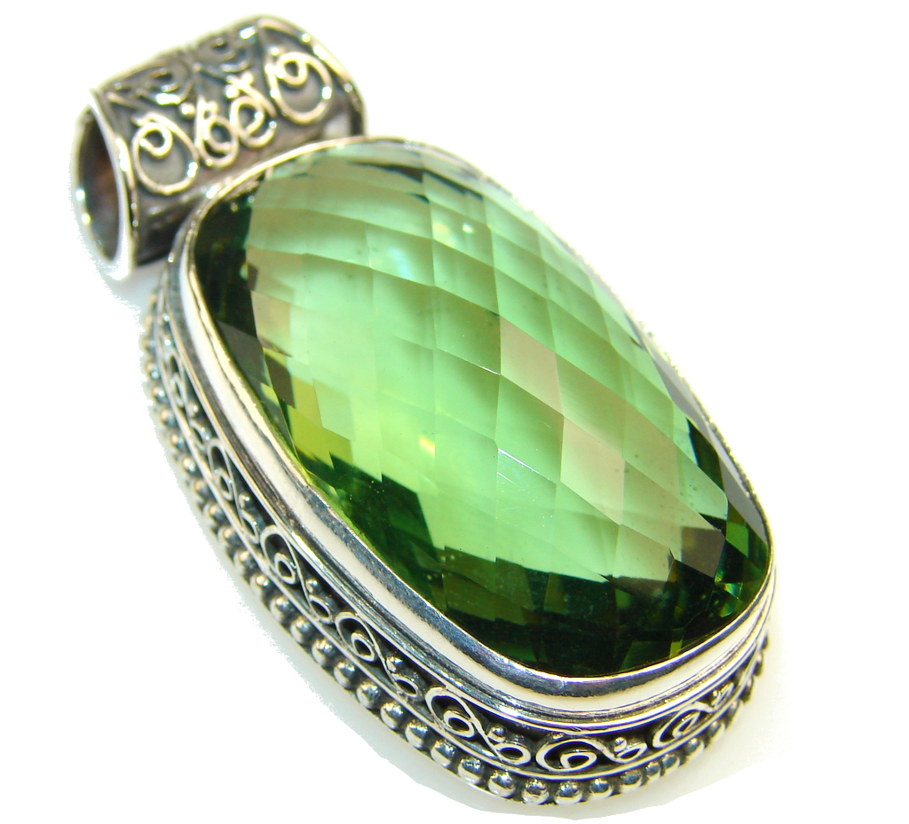 Amazing Green Quartz Sterling Silver Pendant