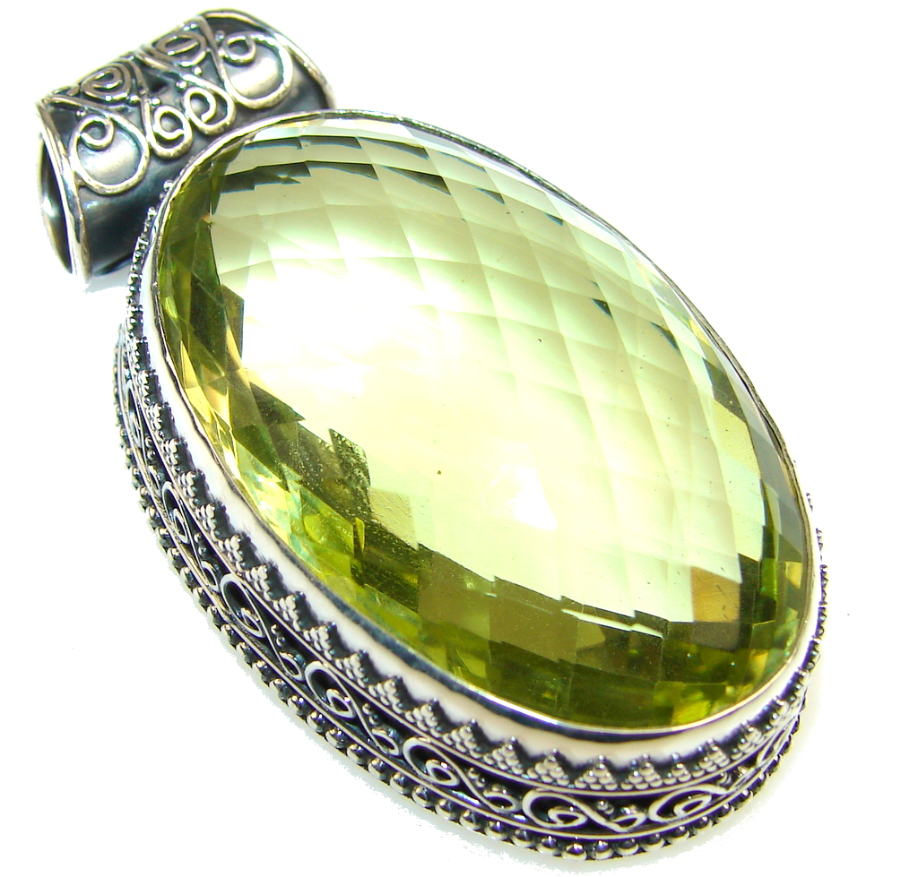 Amazing Citerine Quartz Sterling Silver Pendant