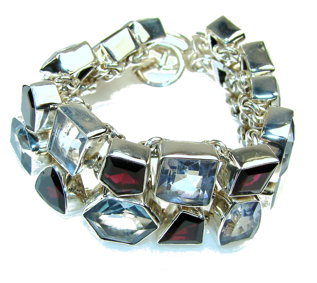 Beautiful Light Tanzanite Quartz Sterling Silver Bracelet