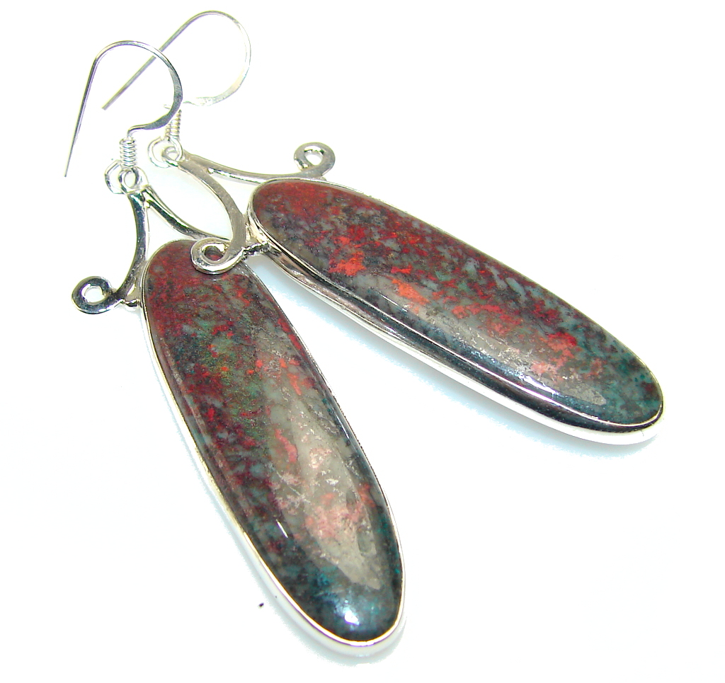 Red Sonora Jasper Sterling Silver earrings