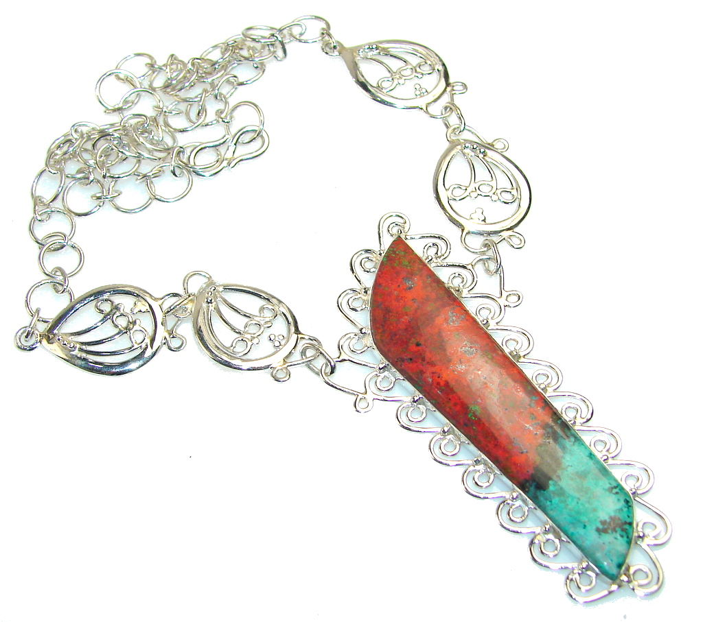 Expressions!! Red Sonora Jasper Sterling Silver Necklace