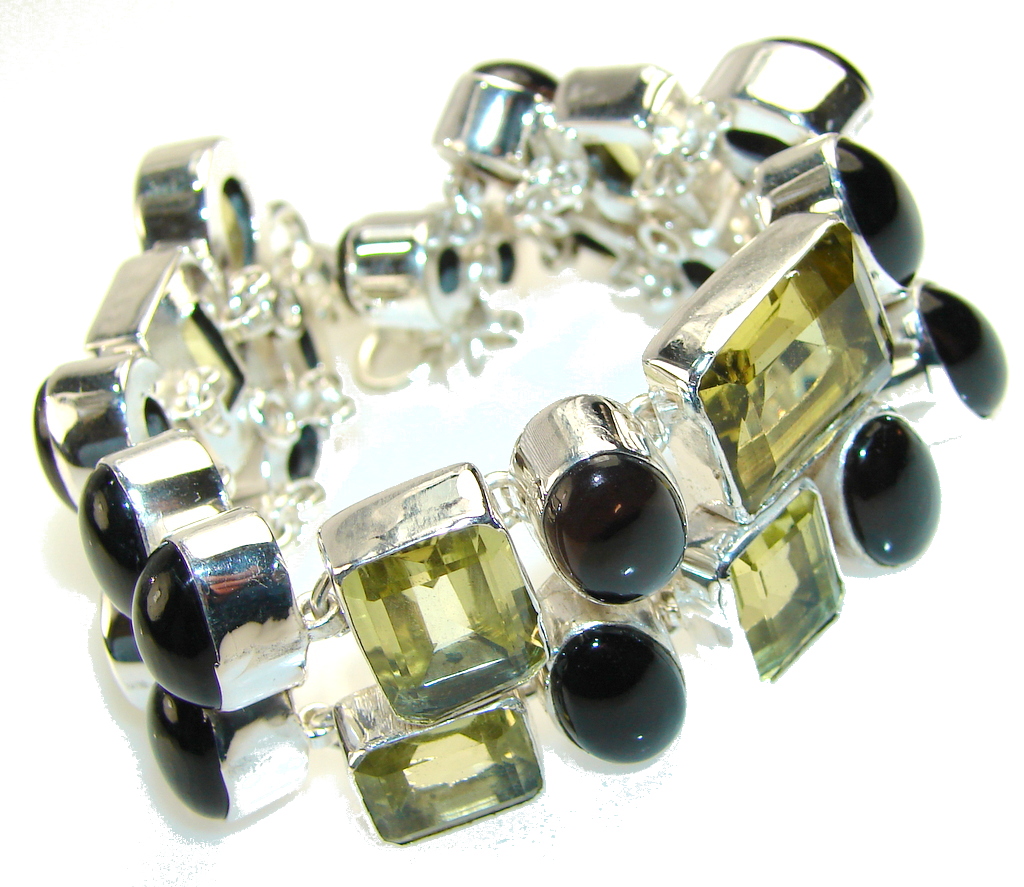 Beauty Citrine Quartz Sterling Silver Bracelet
